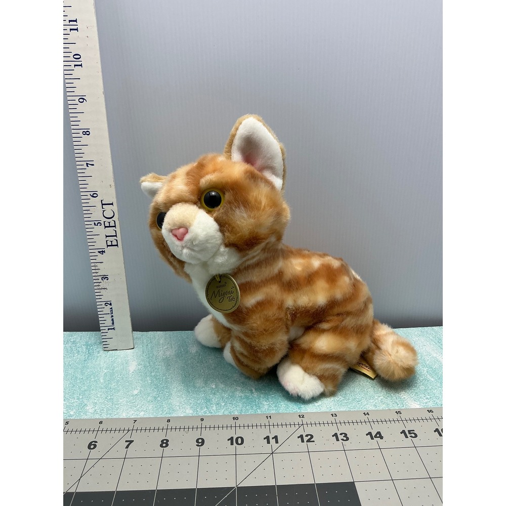 Miyoni by Aurora Tabby Cat Plush Stuffed Animal‎ Toy Big Eyes Realistic Cute